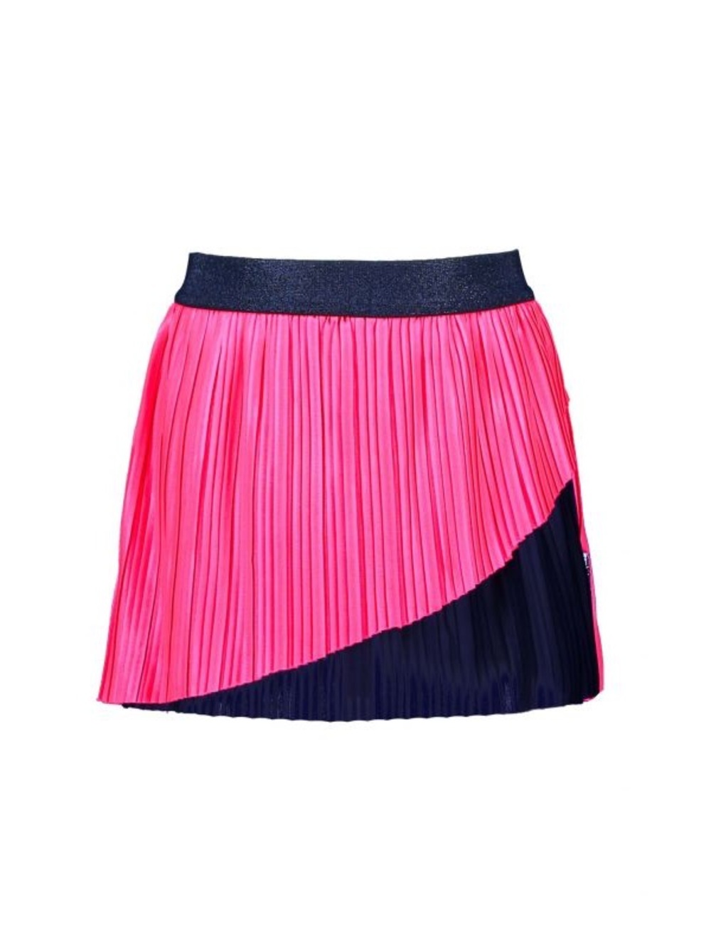 Girls Pleated Colorblock Skirt - Pink & Navy